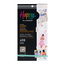 Lataa kuva Galleria-katseluun, Happy Planner Tarrakirja - Classic Value Pack Stickers - Happy In Paris Paperinoita