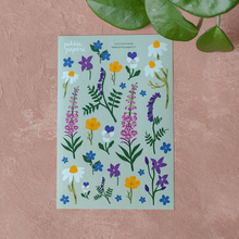 Lataa kuva Galleria-katseluun, Pikku Paperi Tarra-arkki - Luonnonkukat Paperinoita