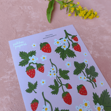 Lataa kuva Galleria-katseluun, Pikku Paperi Tarra-arkki - Mansikka Paperinoita