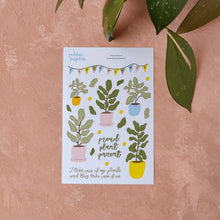 Lataa kuva Galleria-katseluun, Pikku Paperi Tarra-arkki - Plant Parent