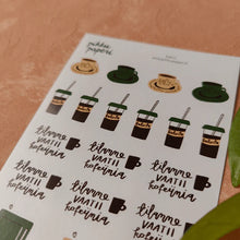 Lataa kuva Galleria-katseluun, Pikku Paperi Tarra-arkki - Kahvi
