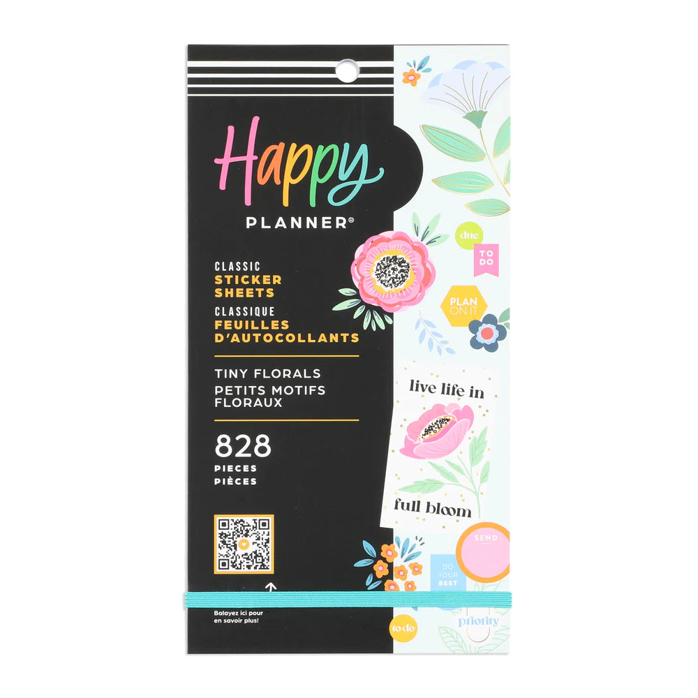 Happy Planner Tarrakirja - Classic Value Pack Stickers - Tiny Florals