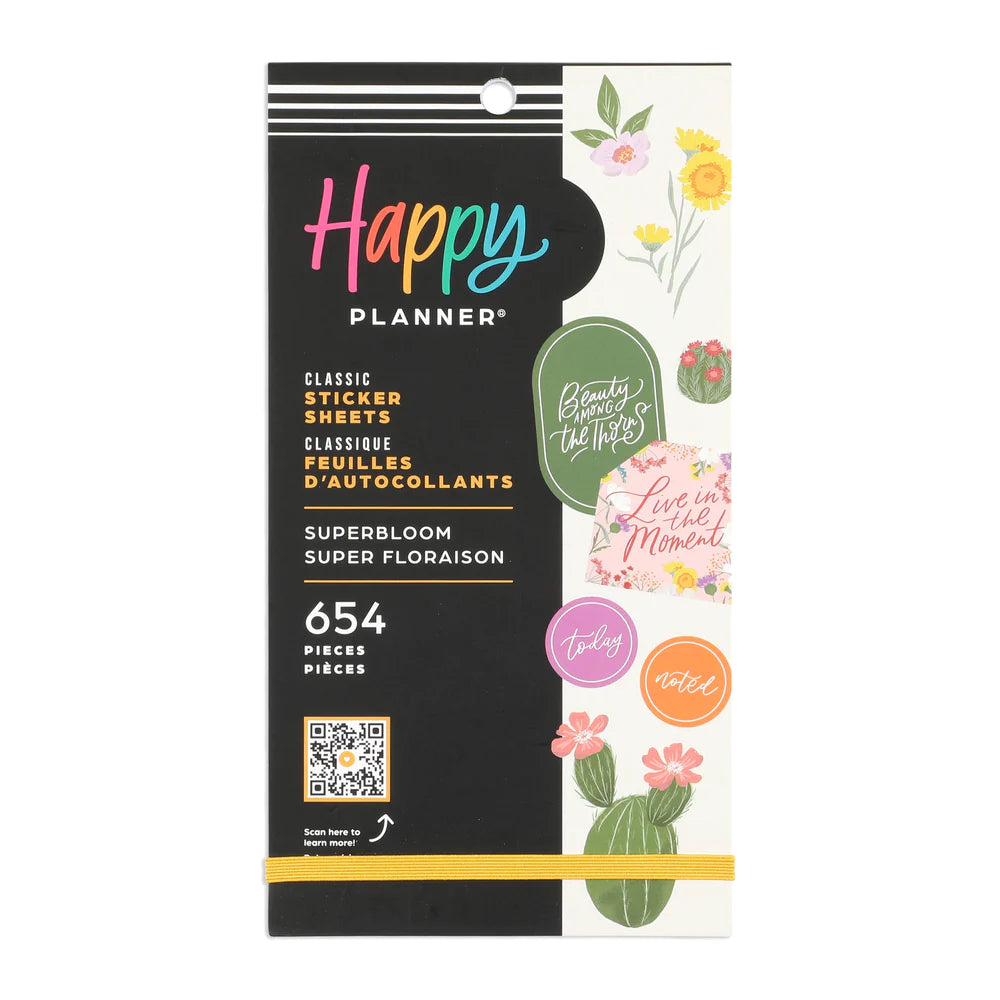 Happy Planner Tarrakirja - Classic Value Pack Stickers - Superbloom