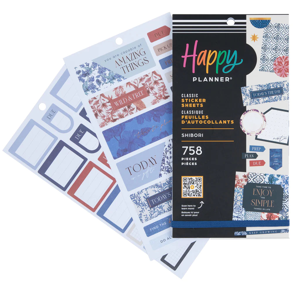 Happy Planner Tarrakirja - Classic Value Pack Stickers - Shibori