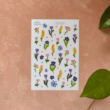 Lataa kuva Galleria-katseluun, Pikku Paperi Tarra-arkki - Kedon kukkasia Paperinoita
