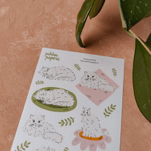 Lataa kuva Galleria-katseluun, Pikku Paperi Tarra-arkki - Kissanpäivät
