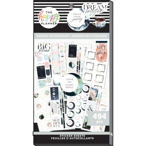 Happy Planner Tarrakirja - Classic Value Pack Stickers - Cosmic Watercolor Paperinoita