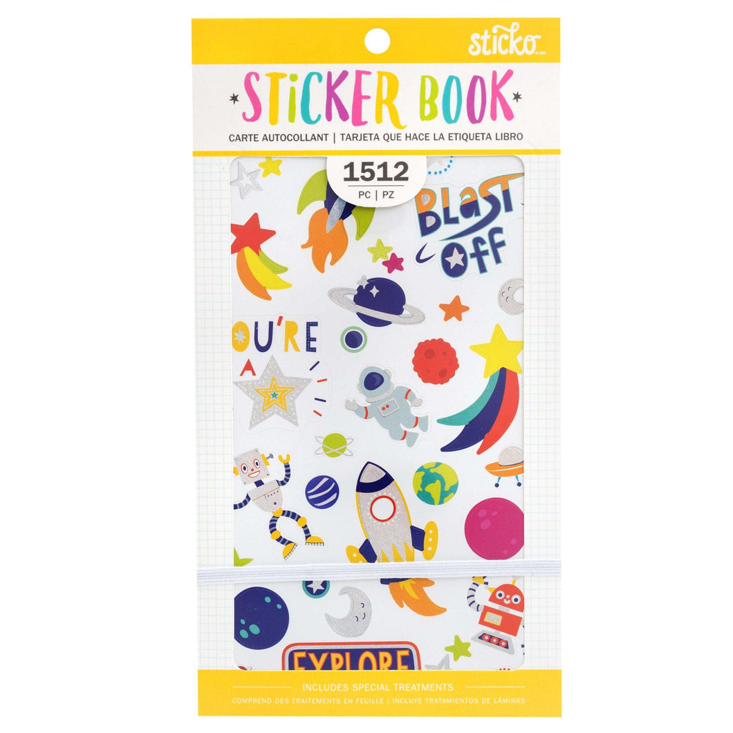 Sticko - Space - Sticker Book - Tarrat - American Crafts, Journal Studio, Journaling, Moon, Space, Sun, Tarrakirja, Tarrat, Traveler's Notebook - Paperinoita