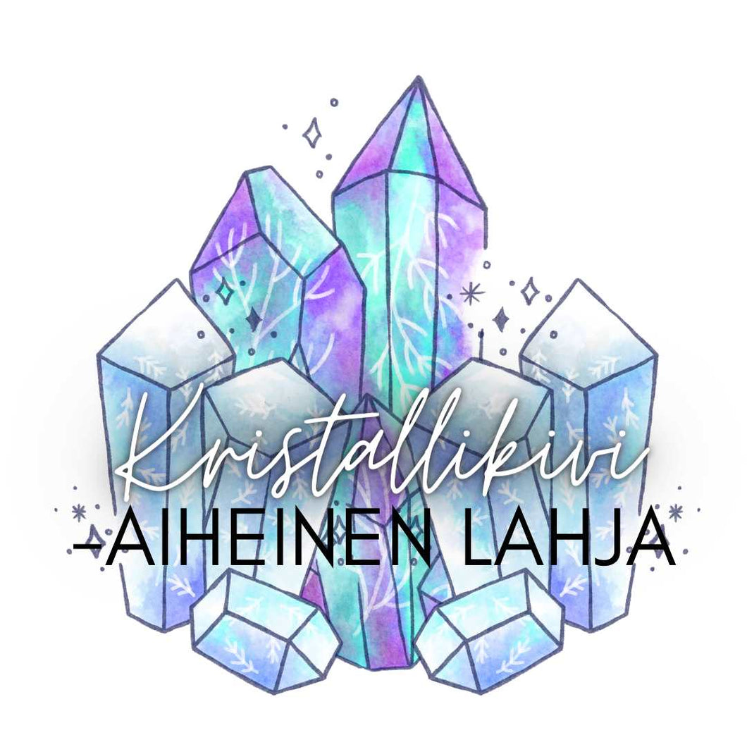 Kristallikivi-aiheinen Lahja - Astrologia, Boksi, Crystal, Joulu, Joululahja, Kristalli kivet, Kristallikivi, Kristallit, Lahja, Lahjat, Mystisyys, Ylläri, Ylläripaketti, Yllätyspaketti - Paperinoita