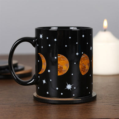 Moon Phases Muki - Astrology, kahvimuki, Kuu, Kuu rituaali, Lahja, Löydä itsesi, Maaginen, Magical, Moon, Mystinen, Ouija, Taikuus, Talking Board, teemuki, Universum - Paperinoita