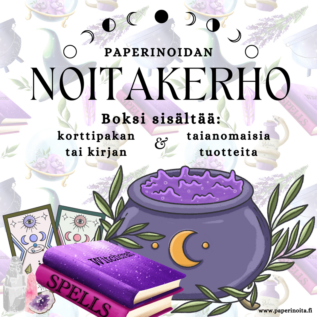 Paperinoidan Noitakerho - Boksi tilaus, kirjakerho, Kuukausi Boksi, Kuukausiboksi, Noitakerho - Paperinoita