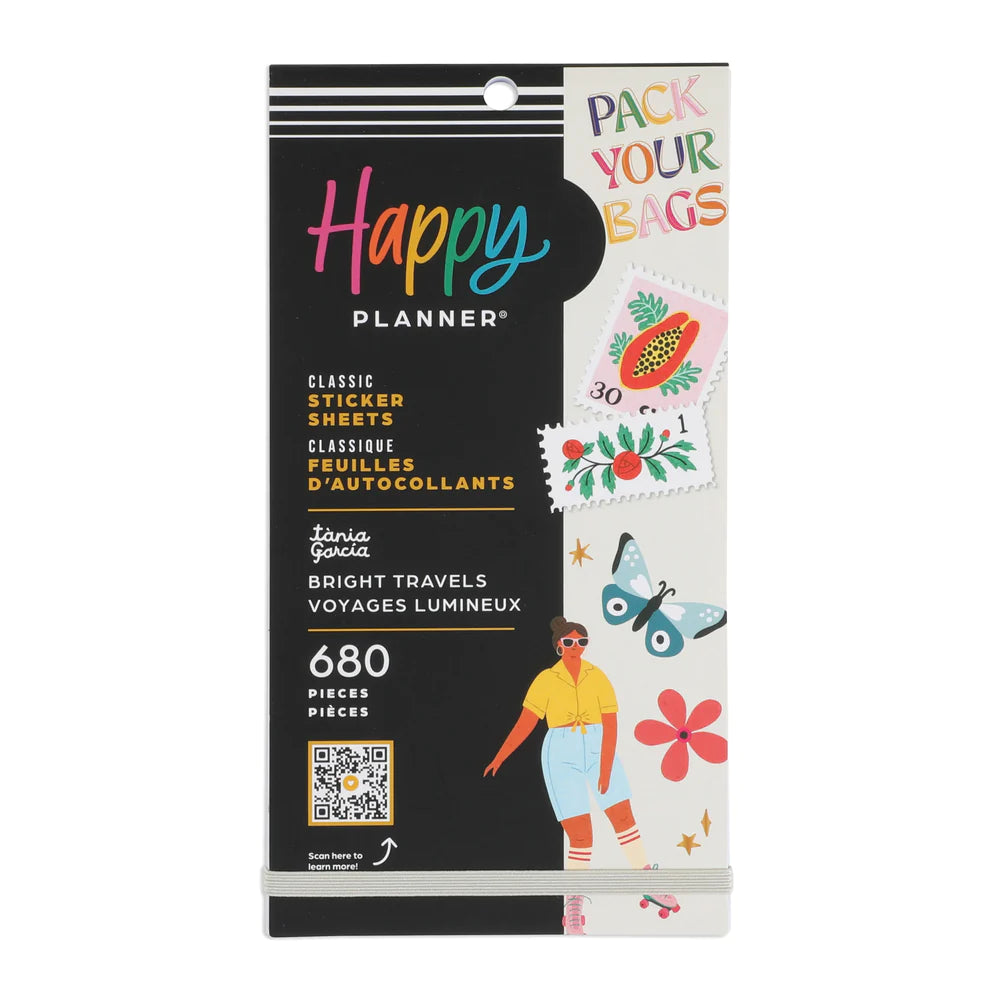 Happy Planner Tarrakirja - Classic Value Pack Stickers - Tània Garcia Bright Travels - Happy planner, MAMBI, MAMBI ENNAKKOTILAUS, Me and my big ideas, Tarrakirja, Tarrat - Paperinoita