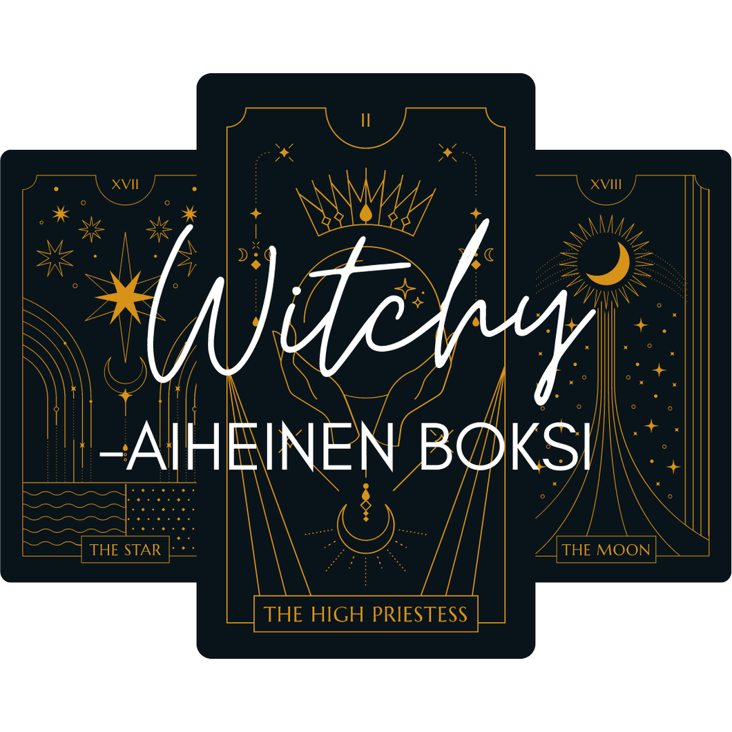 Witchy-aiheinen Lahja - Astrologia, Boksi, Joulu, Joululahja, Lahja, Lahjat, Mystisyys, Noidat, Noita, Noituus, Paperinoita, Ylläri, Ylläripaketti, Yllätyspaketti - Paperinoita